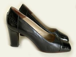 Pumps Lackpumps schwarz 37.5 LANVIN Designer VINTAGE 1980s