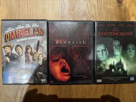 3 Horrorfilme: Zombieland, Exorzist, Das Geisterschloss