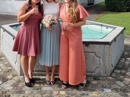 WAL G. Petite Wedding Jumpsuit lachsfarben/rosa/orange Gr 40