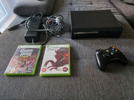Pack Xbox 360 S (Slim) Noire + Manette Sans Fil + 2 Jeux