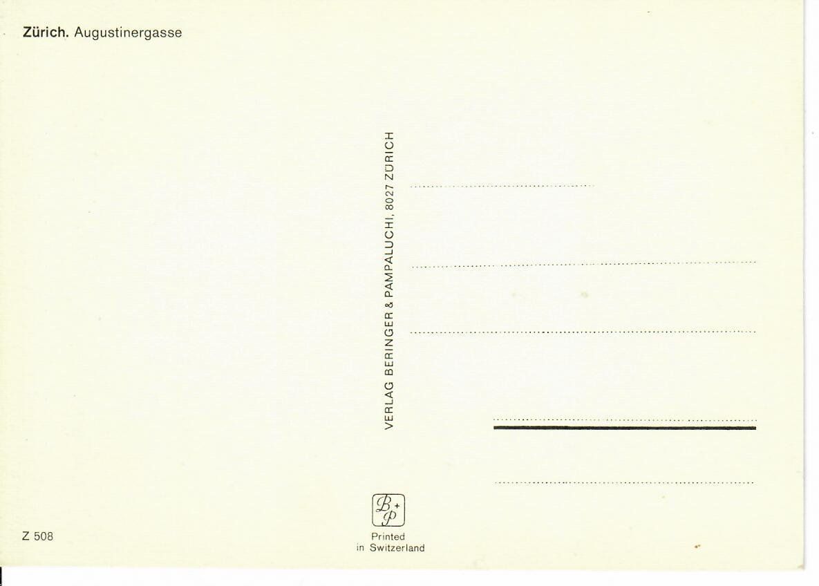 Cartes postales: Zürich, Augustinergasse – D'occasion à Hochdorf par Ziegel-16 1