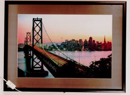 Bay Bridge San Francisco Vintage Bild mit Beleuchtung 70iger