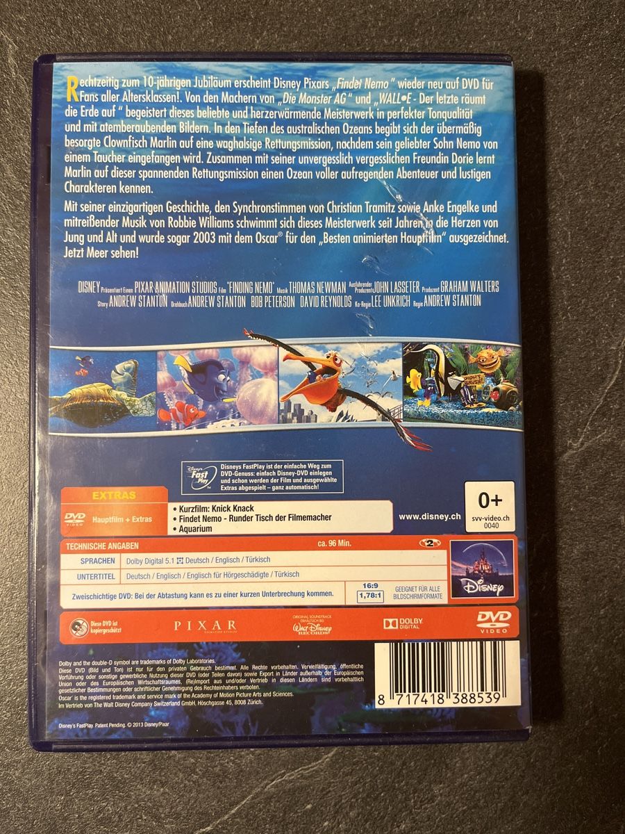 Alle DVDs: Findet Nemo / finding nemo DVD – Gebraucht aus Oberdorf SO von  1
