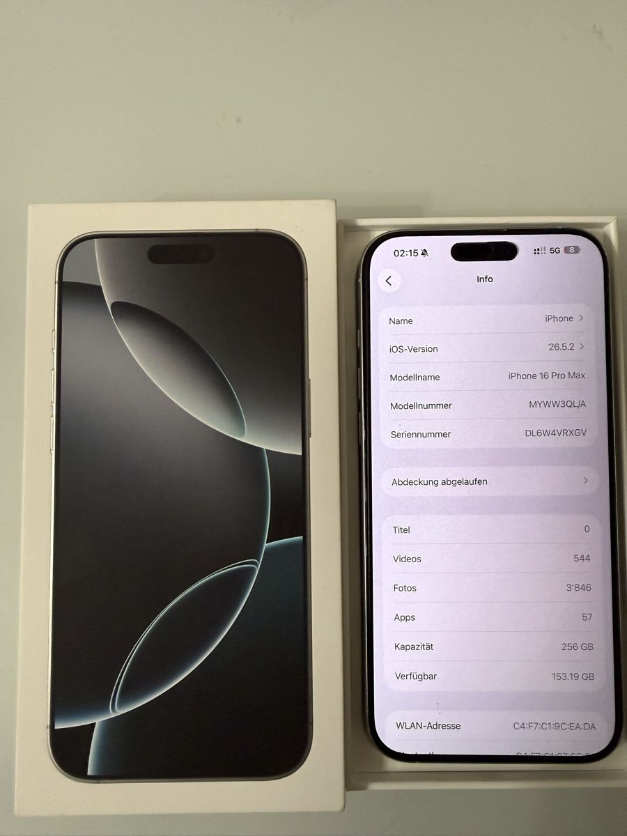 Apple Portables: iPhone 16 Pro Max 256 GB – White Titanium  – D'occasion à Ehrendingen par ile_pr79 2