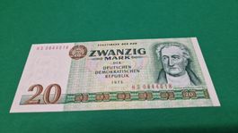 Banknote DDR 20 Mark 1975 