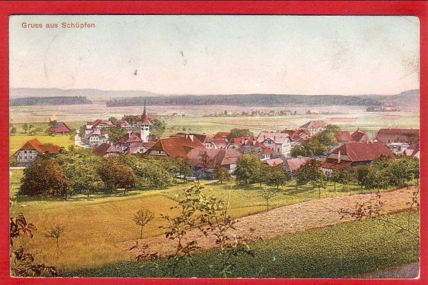 Cartoline postali: SCHÜPFEN 1910 – Usato da Grüningen venduto da Kartenlaube