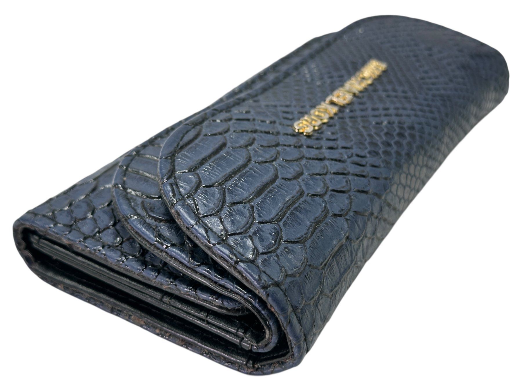 Michael Kors Portamonete: Grand portefeuille Michael Kors en cuir bleu effet python – Usato da Morges venduto da mod_q7tt 4