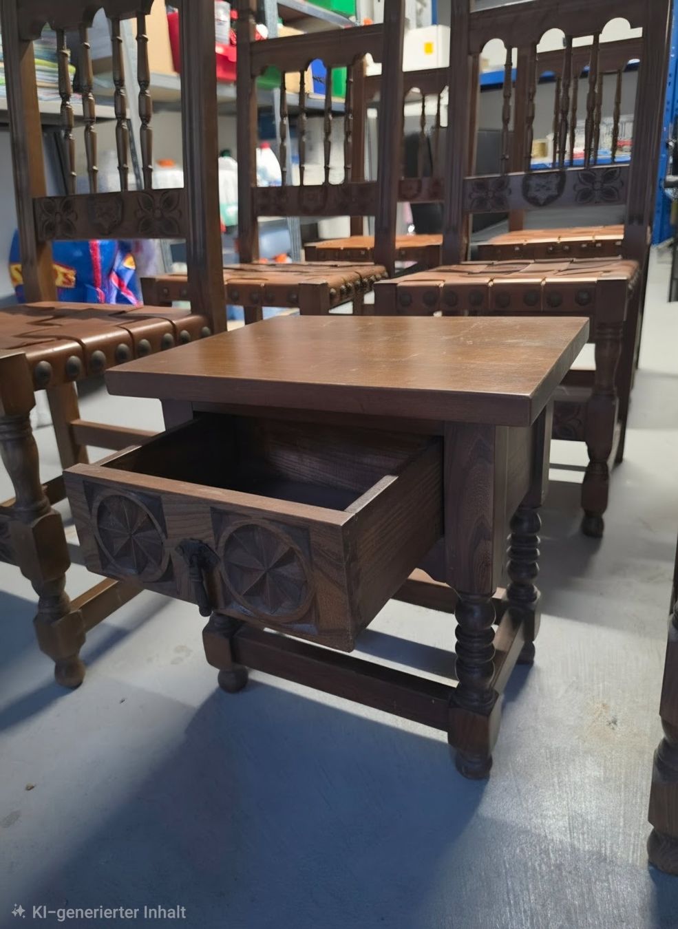Sedie: 8 Spanische Designerstühle - Neobarock - Eiche - Echtleder – Usato da Zürich venduto da LA5551 3