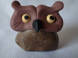 Eule Figur Naturstein Handgemacht siehe Foto einzigartige
