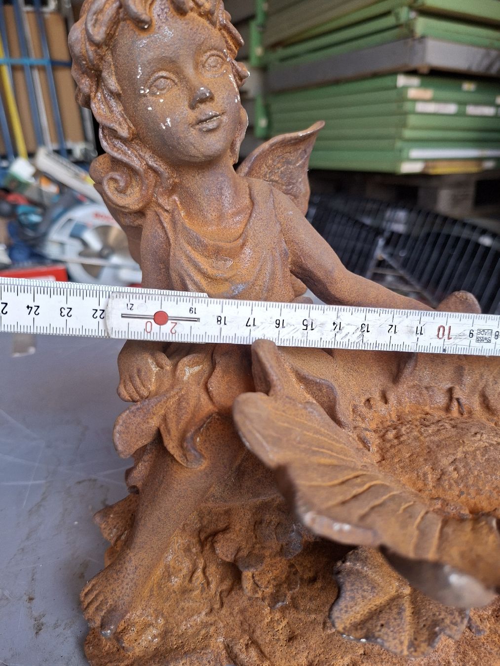 Figuren: Gartenfigur Fee mit Blume Rost Gusseisen  – Neu (gemäss Beschreibung) aus Grossdietwil von hufi10 6