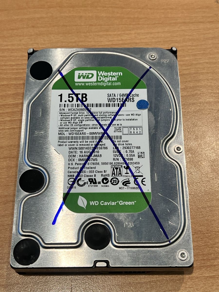Western Digital Dischi rigidi: WD Green 1.5TB, defekt! – Difettoso da Gossau SG venduto da WE-SHOP