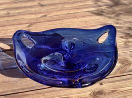 50er Jahre grosse blaue Murano Glas Schale