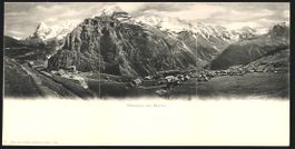 Klapp-AK Mürren, Panorama mit Eiger, M