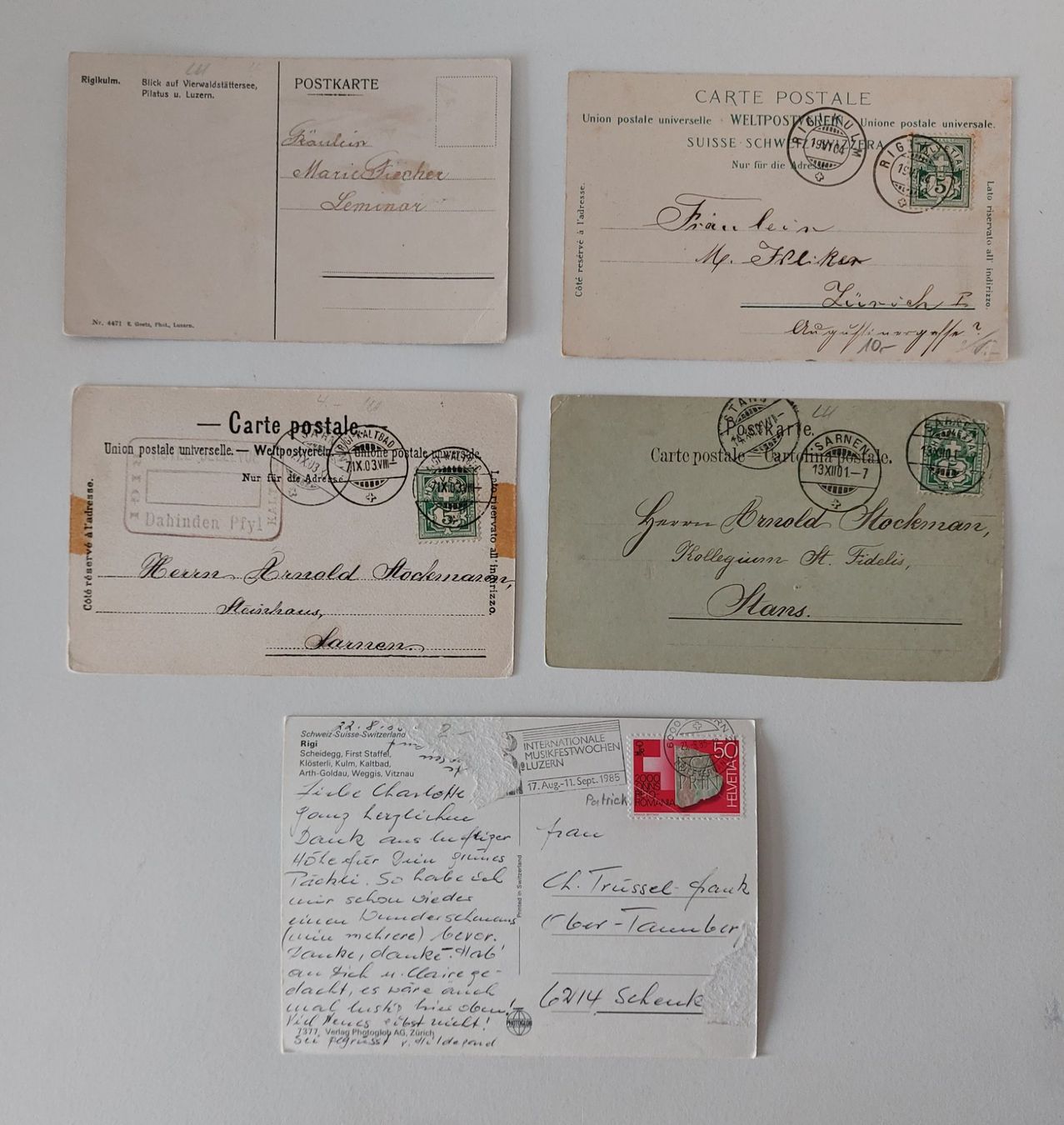 Cartoline postali: 5 AK Ansichtskarten Rigi Kulm – Usato da Schenkon venduto da Uhu007 1