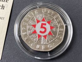 10g Silber 800 - 5 Euro Gedenkmünze Republik Österreich