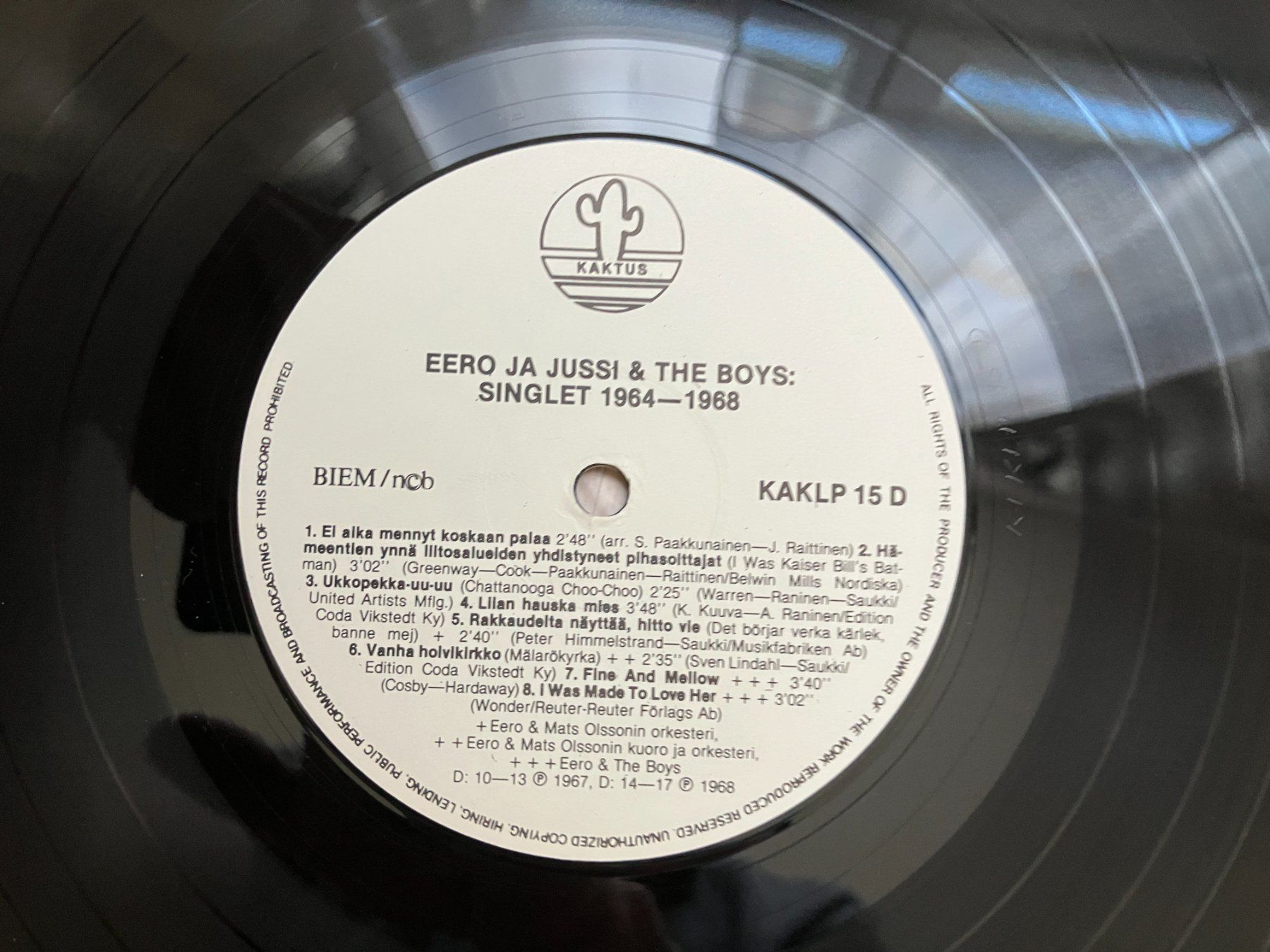 Dischi in vinile: Eero Ja Jussi & The Boys – Usato da Aarwangen venduto da Jukebox3 9