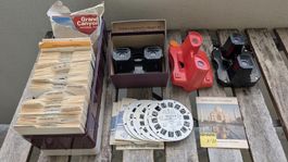 View-Master Stereo-Betrachter und Bildscheiben Konvolut