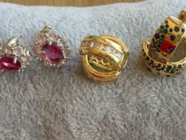 Luxus Elegante Ohrstecker Ohrschmuck  Farbe: Gold Zirkonia