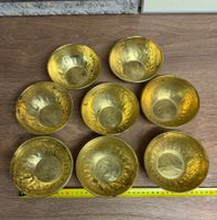 7 Goldfarbene Messingschalen Vintage Deko