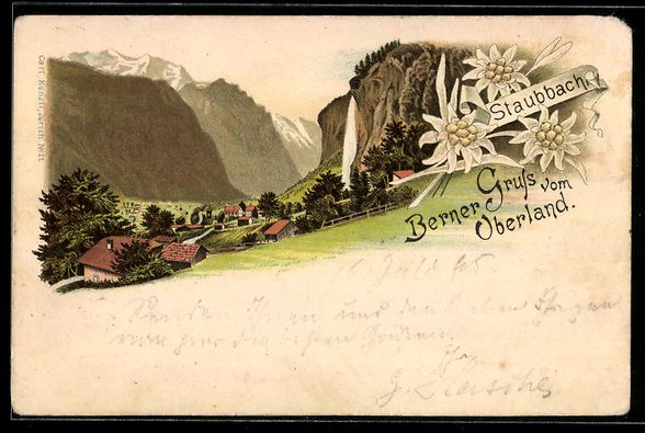 Cartes postales: Vorläufer-Lithographie Staubbach /Berne – D'occasion à Berlin par bartko-reher