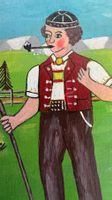 Original Gemälde Appenzeller sign. E. Spahr, Bauernmalerei