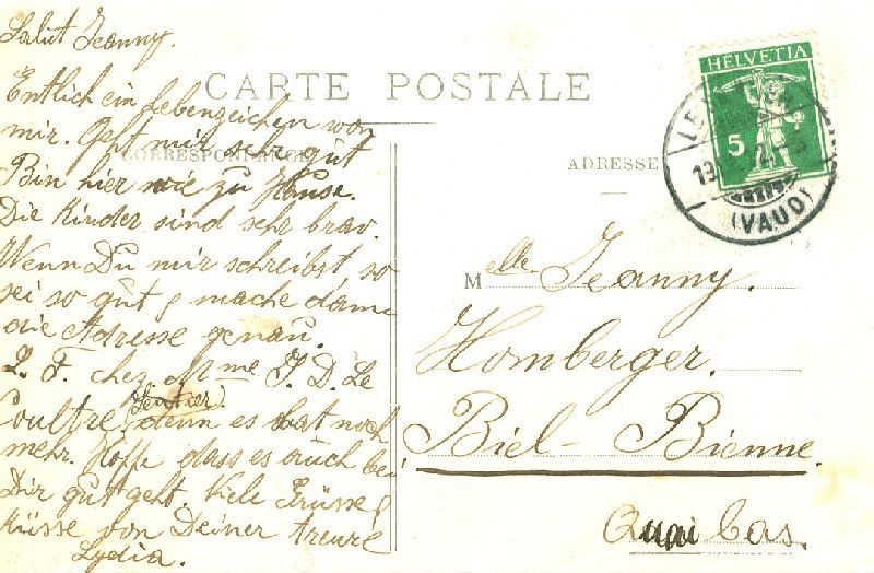 Cartoline postali: Le Sentier - Vue générale + 1912 – Usato da Emmenbrücke venduto da teestube 1