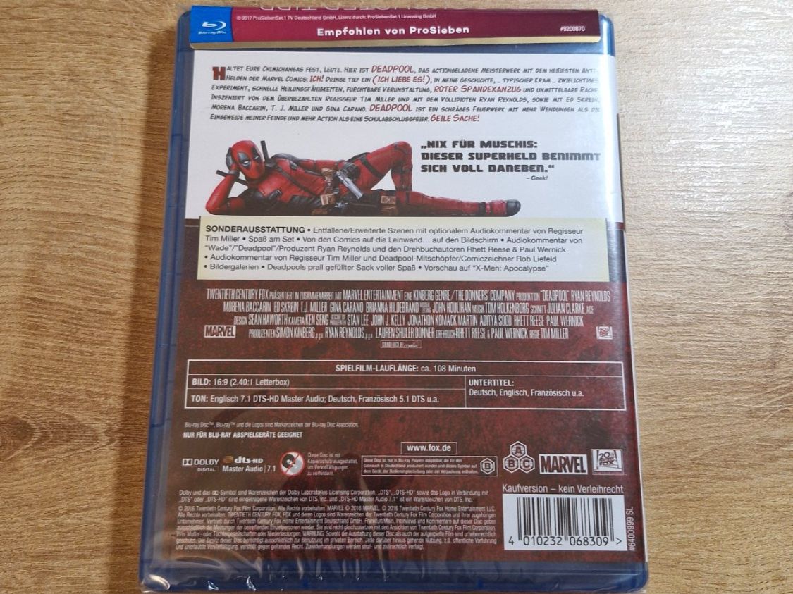 Tutti i DVDs: Deadpool (2016) NEU OVP Bluray – Nuovo e nell'imballaggio originale da Pfungen venduto da Whitie 1