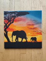 Diamond Painting Bild Elefanten Savanne quadratisch
