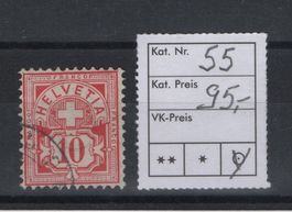 Kreuzziffer-Marke Nr. 55 Weissespapier Kat. 95.-