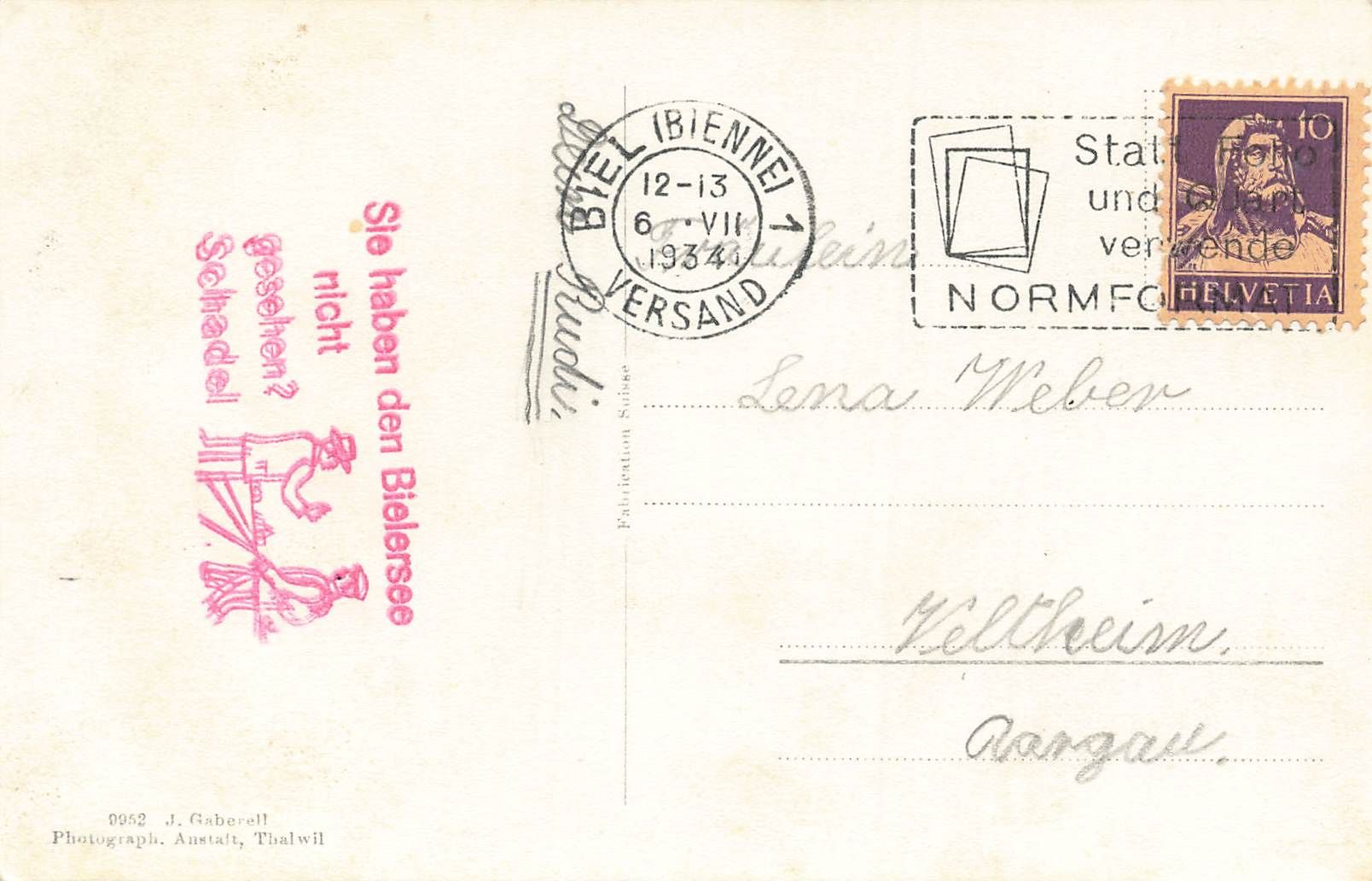 Cartoline postali: Ligerz (BE) – Usato da Biasca venduto da Blenio71 1