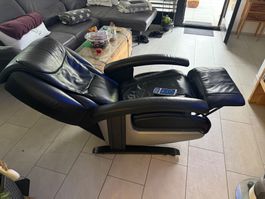 Massagesessel TV liege Leder schwarz Top Zustand mit Heizung