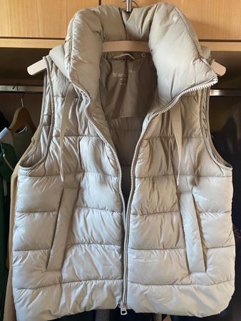 Marc O'Polo Daunenweste beige Grösse 38 mit Kapuze guter Zus
