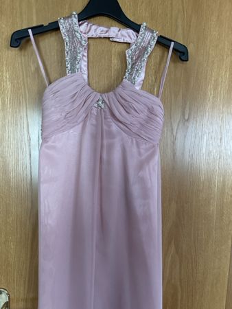 Abendkleid Laura Scott Perlen bestickt rosa Grösse S