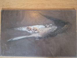 Ölbild von Herrmann Knecht - Stilleben mit Falke 1950