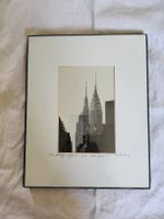 Signierte SW-Fotografie New York Twin Buildings gerahmt