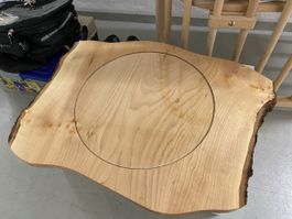 Küchen-Servier-Naturholz-Platte mit Glaseinsatz