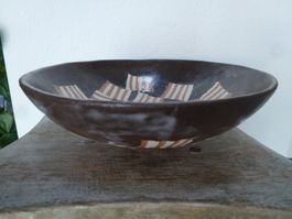 Vintage Kunst Keramikschale /  Speckstreifen Dekor