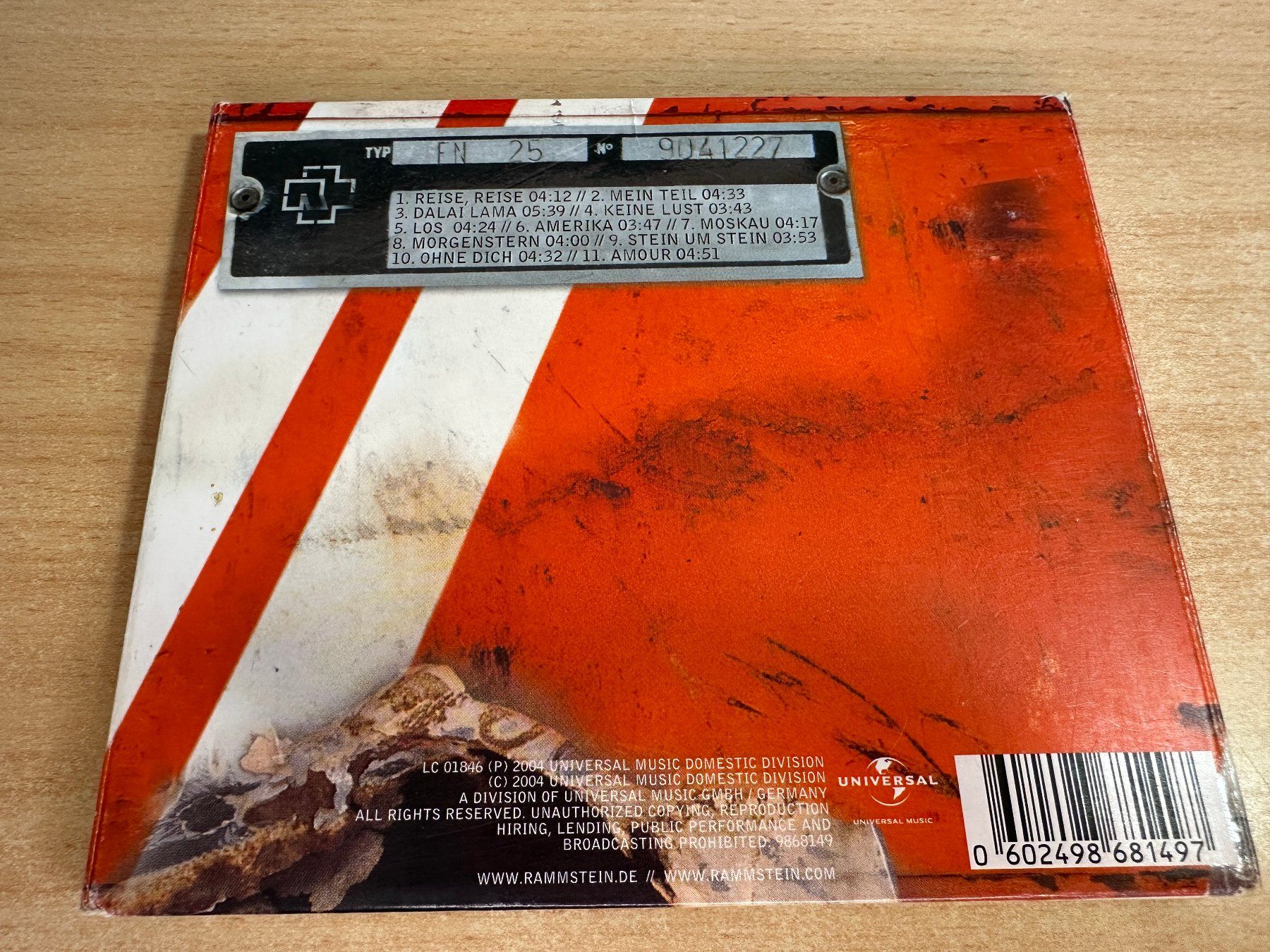 CDs: K0 Rammstein – Reise, Reise – Gebraucht aus Rikon im Tösstal von Alpenmutz 1