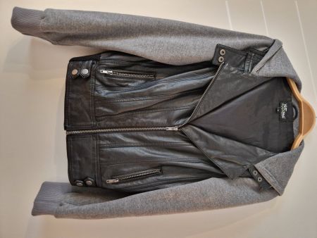 Leder/stoffjacke inkl Kaputze