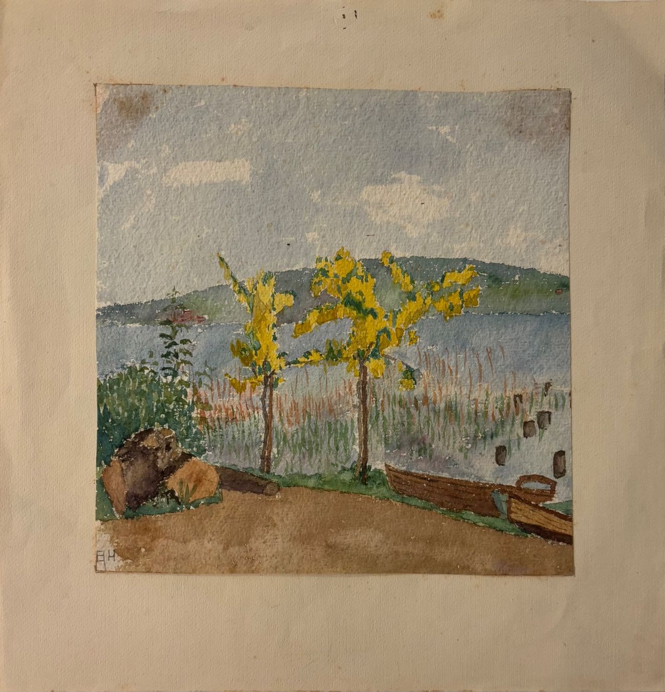 Dipinti: Aquarell, See-Landschaft, monogrammiert – Usato da Frauenfeld venduto da Merk52 1