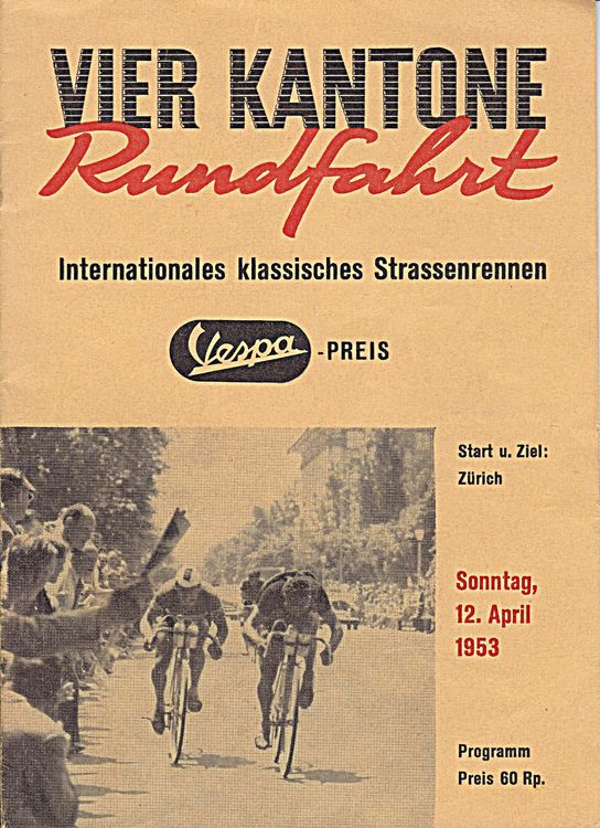 Programm Vier Kantone RundfahrtStrassenrennen1953 Kaufen auf Ricardo