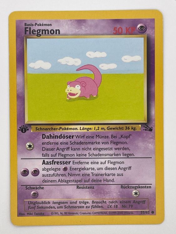 Flegmon 55/62 Pokémon Fossil 1.Edition ab 1.- | Kaufen auf Ricardo