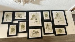 Schwarze Bilderrahmen aus Holz, 10er-Set, neu.