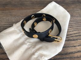 Tory Burch Armband double wrap schwarz gold