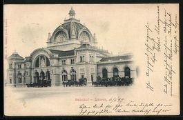 Luzern, Pferdekutschen vor dem Bahnhof