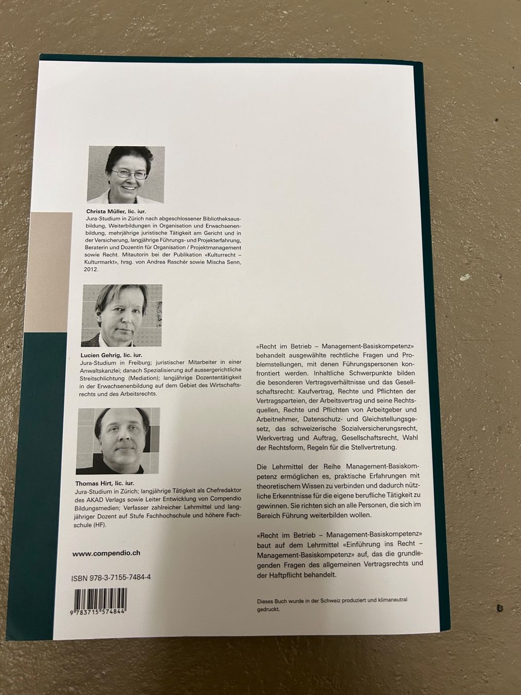 Buch - Compendio - Recht in Betrieb Teil 2 (Gebraucht) in Baar für CHF ...