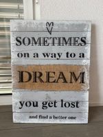 Wanddeko Holz Spruch "DREAM"