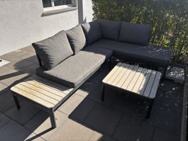 Gartenlounge Set Aluminium grau mit Tisch gebraucht