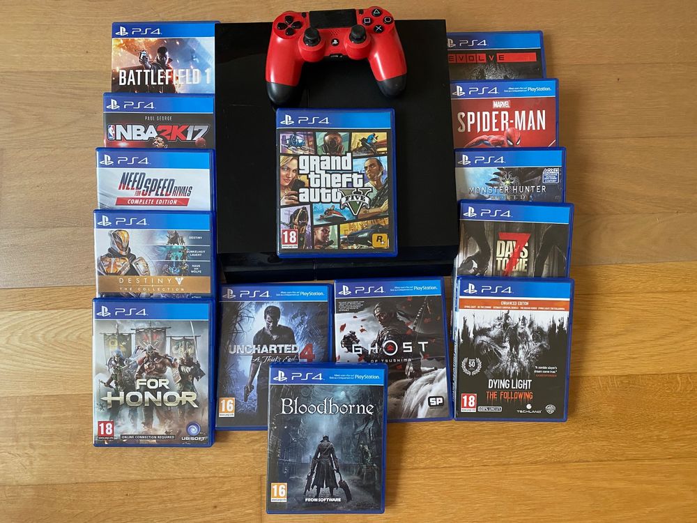 Playstation 4 + 1 Controller + 15 Spiele (Gebraucht) in Safnern für CHF ...