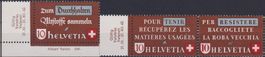 1942, Nr.254-256 Altstoff Einzelmarken in 3 Sprachen ** .